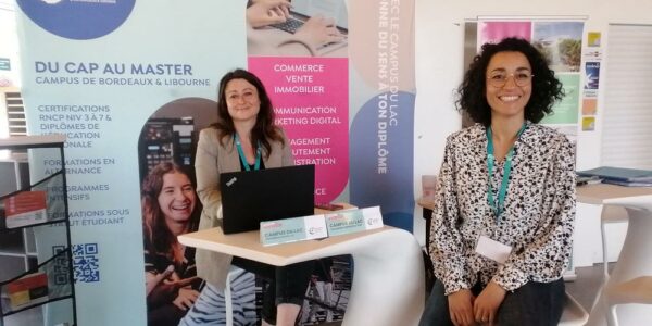 Malika ouhammou et Lucy Bret organisatrice du forum de la reconversion 2024 au campus du lac