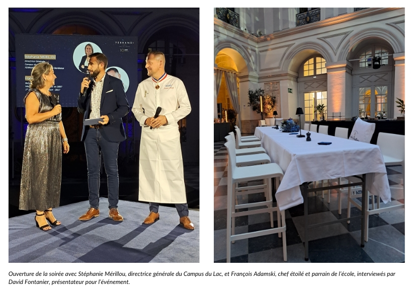 soirée de gala 10 ans ferrandi paris campus de bordeaux avec françois adamski et stéphanie mérillou