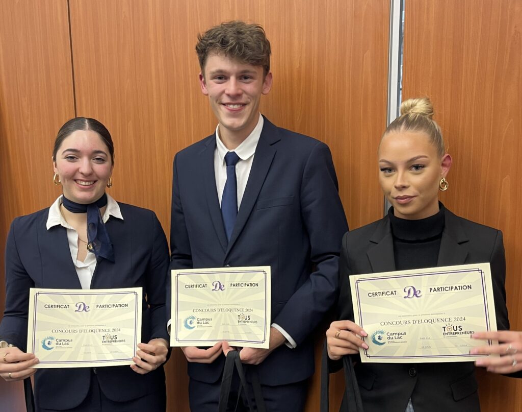 finalistes du concours d'éloquence 2024 du campus du lac