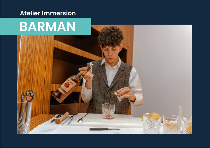 étudiants en certificat de spécialisation barman au campus du lac