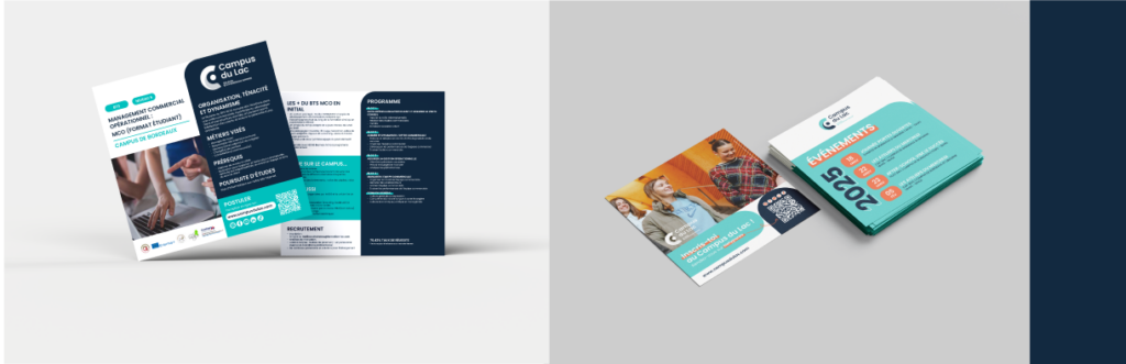 flyers du campus du lac avec sa nouvelle identité visuelle