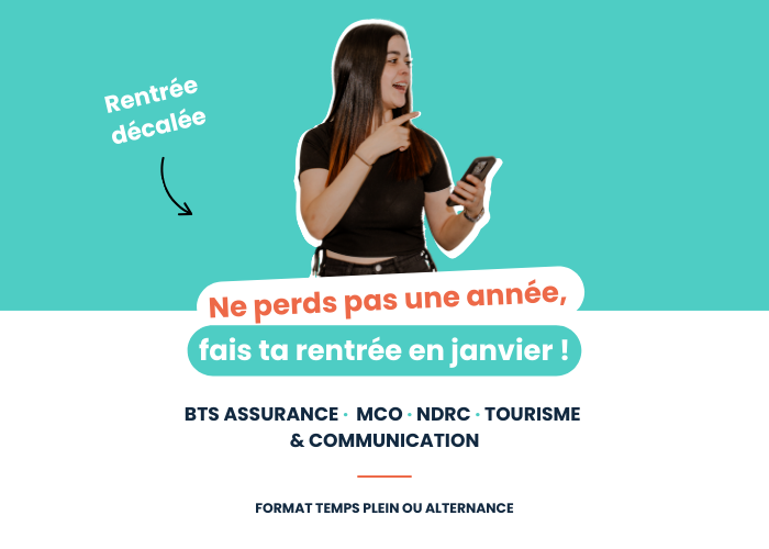 fais ta rentrée en décalé au campus du lac pour les BTS NDRC, communication, tourisme, MCO. Rentrée en janvier