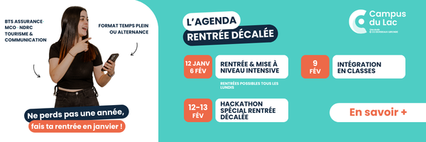 rentrée décalée campus du lac bts communication tourisme assurance NDRC et MCO temps plein ou alternance